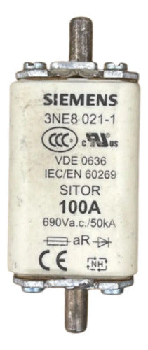Elemento Fusível Sitor 3ne8021-1 100a Siemens 690v