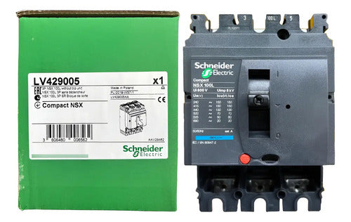 Estrutura Disjuntor Nsx100l 100a Tripolar Lv429005 Schneider