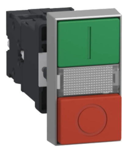 Kit C/ 3: Botão Duplo + Sinal Branco Xa2ew7l3741b5 Schneider Vermelho Verde E Branco 24 Vca Cc