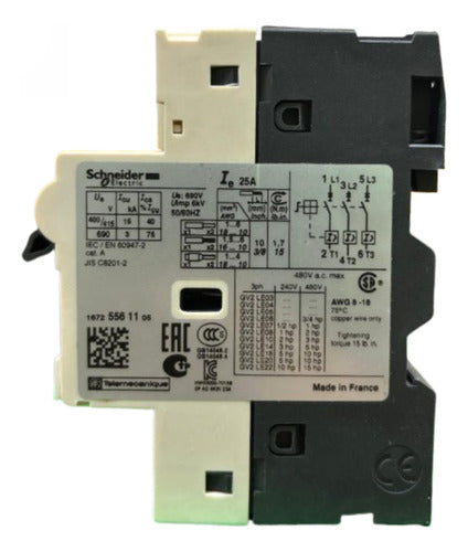 Disjuntor Motor Magnético Gv2le22 25a Schneider 690v 50 60 Hz