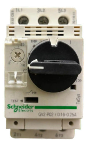 Disjuntor Motor 0,16-0,25a Manopla Rotativa Gv2p02 Schneider 690v 50-60 Hz