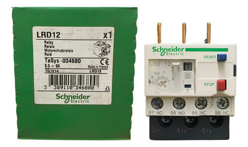 Relé De Sobrecarga Térmica 5.5-8a 1na+1nf Lrd12 Schneider 690v