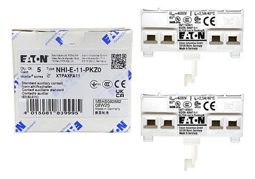 2x Bloco Contato Auxiliar Frontal 1na1nf Nhi-e-11-pkz0 Eaton Não Informado