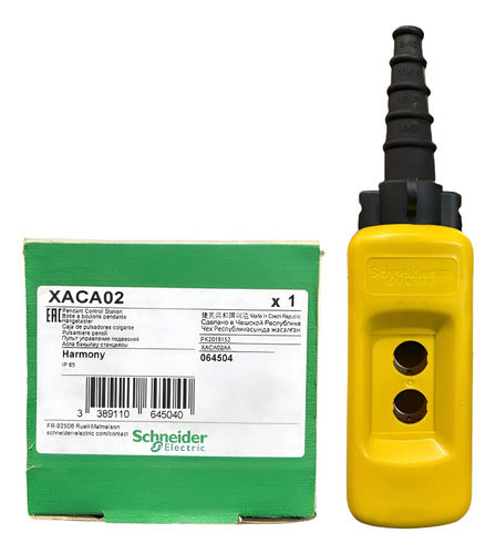 Botoeira Pendente 2 Furos Ø22mm Xaca02 Schneider Amarelo