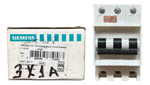 Disjuntor Tripolar 1a Curva C 5sx1301-7 Siemens