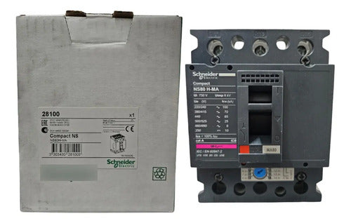 Disjuntor Tripolar Ns80h-ma80 80a 28100 Schneider
