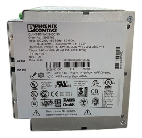 Modulo Fonte Quint-ps/1ac/24dc/40 2866789 Novo !!!