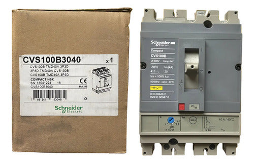 Disjuntor Tripolar Cvs100b3040 40a Schneider