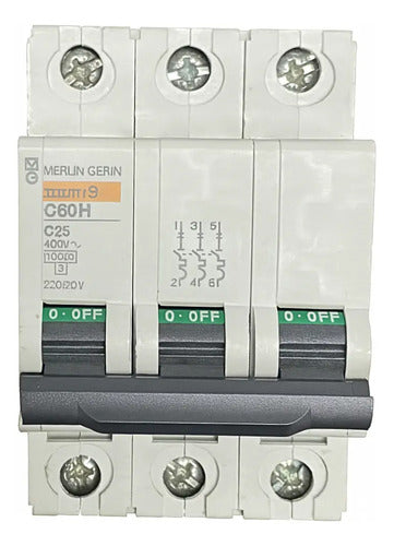 Disjuntor Tripolar 25a C60h 25002 Schneider (merlin Gerin)