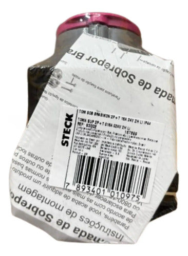 Tomada Sob Brasikon 2p+t 16a 24v 2h Li Ip44 S3002 Steck Rosa