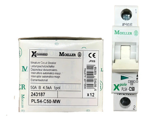 Kit Com 6 Peças: Disjuntor Unipolar Pls4-c50-mw 50a Moeller