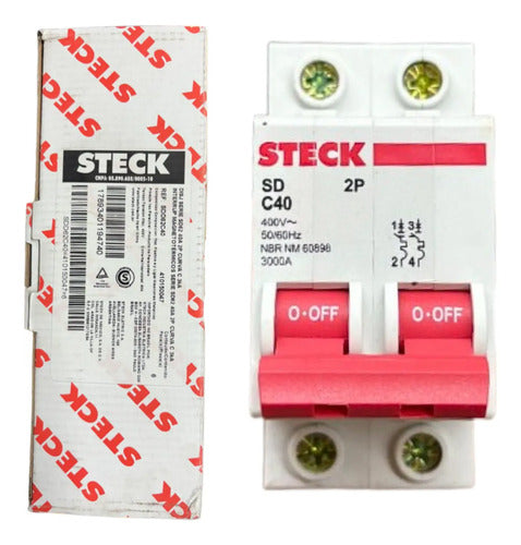 Kit Com 2: Disjuntor Bipolar Sdd62c40 40a Curva C Steck