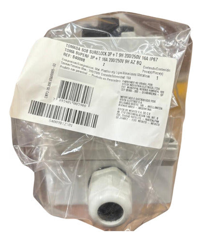 Tomada S4009b 16a 3p+t 200/250v Az Steck Azul
