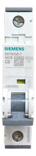 Disjuntor Unipolar Curva C 2a 230/400v 5sy4102-7 Siemens
