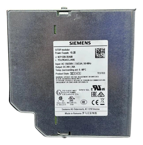 Fonte Sitop Modular 6ep1336-3ba00 20a 24v Siemens