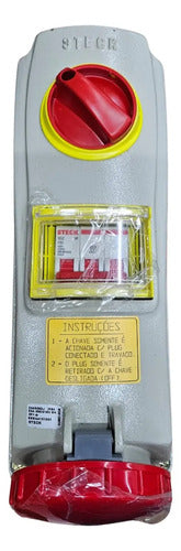 Tomada Sa4506dj Steck Sobrep Surelock 63a 6h 380/415v 3p + T Vermelho