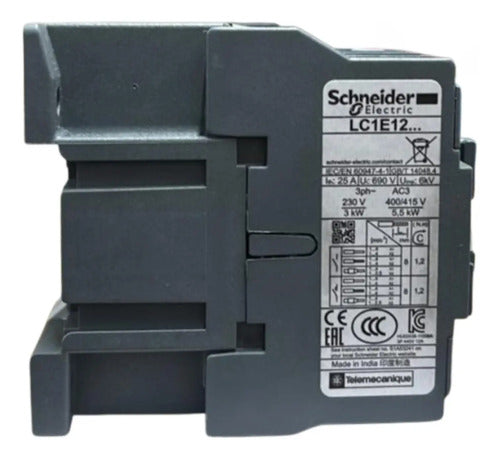 Contator 3p 12a 1na 220vca 50/60hz Lc1e1210m7 Schneider 220v
