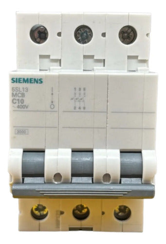 Disjuntor Tripolar 10a Curva C 5sl1310-7mb Siemens