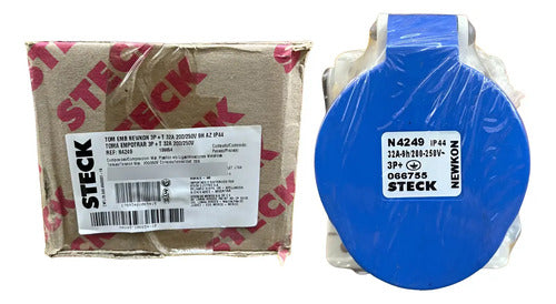 Kit C/ 2 Pçs: Tomada N4249 32a 3p+t 200/250v 9h Azul Steck Azul