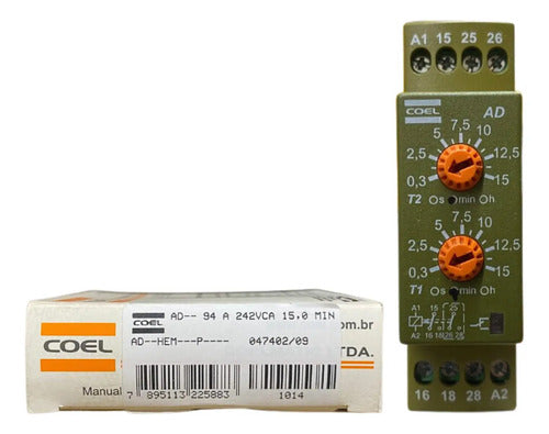 Rele Tempo Ad 15min Ad-hem 94/242vca Coel 242vca