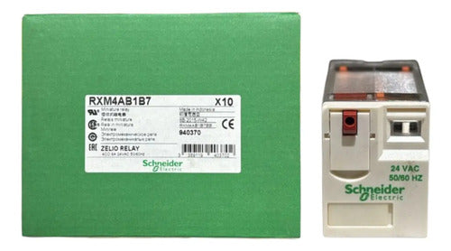 Kit Com 3: Rele Miniatura Led 4c/o 6a Rxm4ab1b7 Schneider 24vca