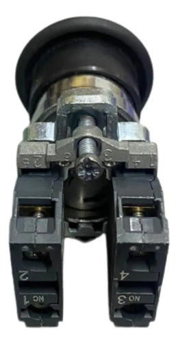 Botão Cogumelo Ø40mm Pt + Bloco 1na+1nf Xb4bc25 Schneider Preto -