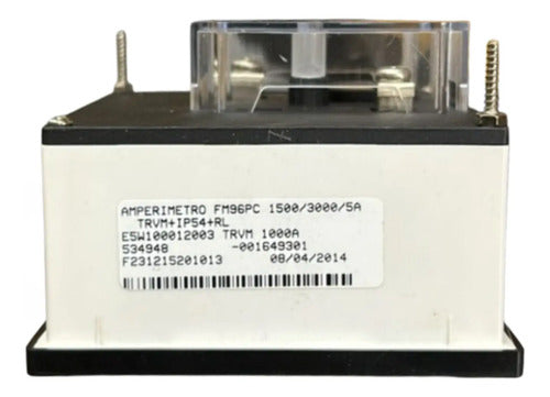 Amperimetro Fm96pc 1500/3000/5a Travamento Em 1000 Ip54 Kron