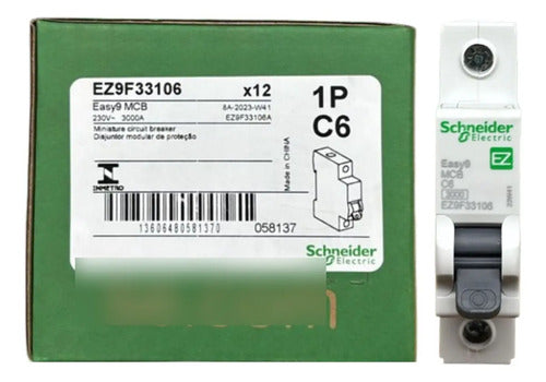 Kit Com 3 Peças: Disjuntor 1p Ez9f33106 63a Schneider