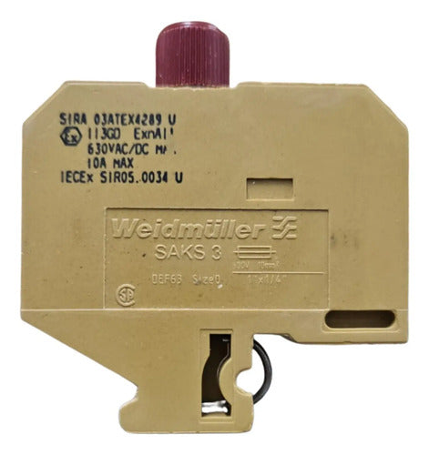 Kit Com 4: Terminal 0211120000 Saks 3 Z/6.3x26 Weidmuller