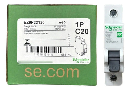 Kit C/ 10 Peças: Disjuntor Unipolar 20a Ez9f33120 Schneider