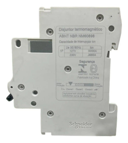 Kit Com 8: Disjuntor 1p 25a Curva B Ez9f13125 Schneider 230 V 50/60hz