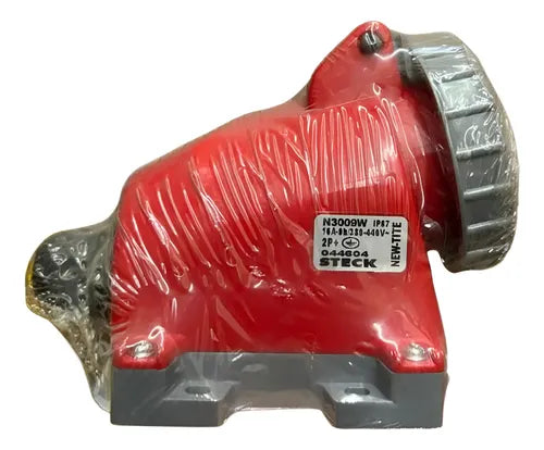 Tomada N3009w 16a 2p+t 380/440v Vermelho Ip67 Steck Vermelho