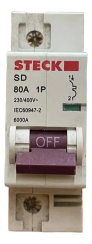 Kit C/ 2 Pçs: Disjuntor Unipolar Sdd61c80 80a Curva C Steck