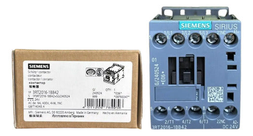 Contator Tripolar 9a 24vcc 1nf 3rt2016-1bb42 Siemens 24vcc