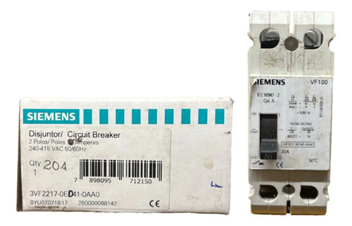 Disjuntor Bipolar 3vf2217-0ed41-0aa0 20a Siemens