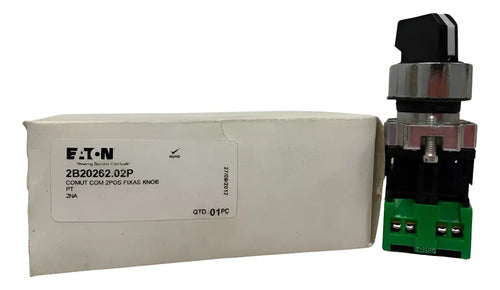 Comutador 2b-2026.2.02 22mm 2na 3pos Pt Eaton Preto -
