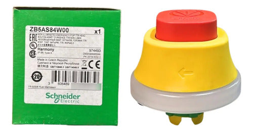 Cabeçote Botão De Parada De Emergência Zb5as84w00 Schneider Vermeho -