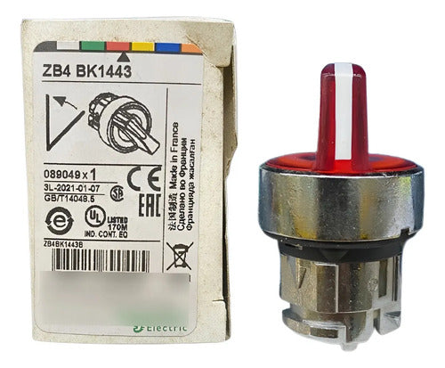 Cabeçote Para Chave Seletora Ø22mm 2 Pos Zb4bk1443 Schneider Vermelho