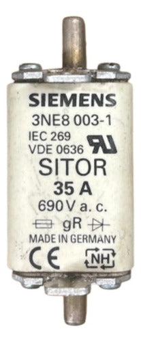 Elemento Fusível Sitor 3ne8003-1 35a Siemens 690v