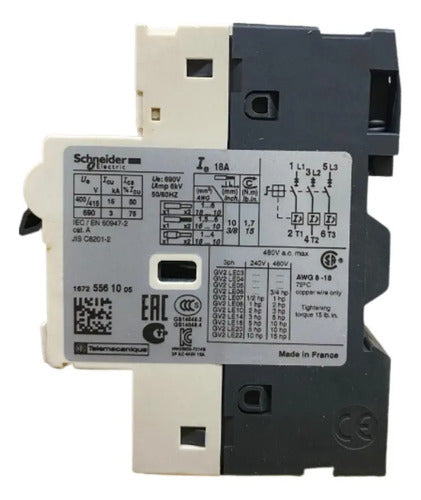 Disjuntor Motor Magnético Gv2le20 18a Schneider 690v 50 60 Hz