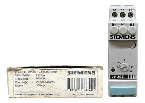 Relé Tempo 220vca 15seg 50/60hz 7pu0511-1bn15 Siemens
