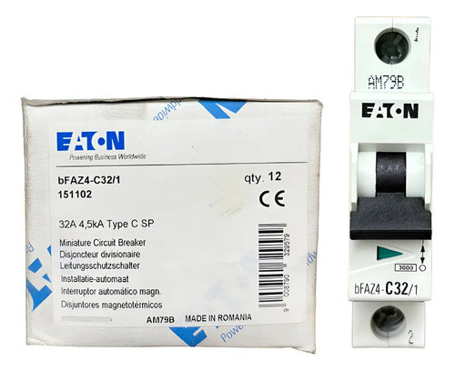 Kit Com 10 Peças: Disjuntor Unipolar Bfaz4-c32/1 32a Eaton