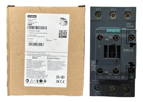 Contator 3p 41a 220vca 1na + 1nf 3rt2035-1an20 Siemens 220 Vca