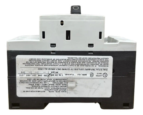 Disjuntor Motor 3rv1011-0ea15 0,28-0,4a Siemens Não Informado 50/60hz