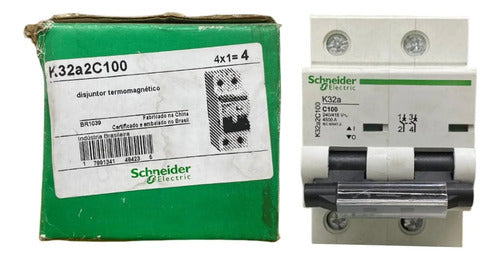 Disjuntor Termomagnetico 100a 2p K32a2c100 Schneider - 50 60 Hz