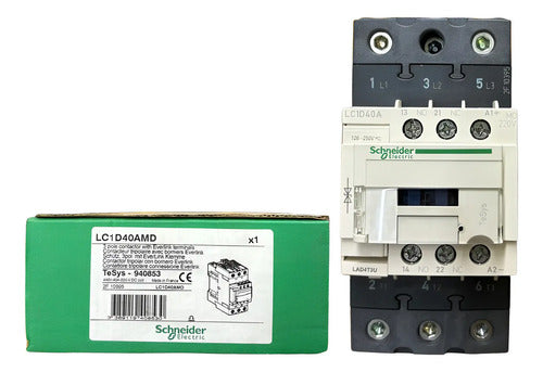 Contator 3p Tesys 40a 1na+1nf 220vcc Lc1d40amd Schneider 220vcc