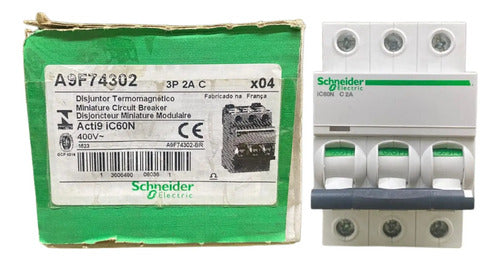 Disjuntor Acti9 Ic60n 3p Curva C 2a 440v A9f74302 Schneider