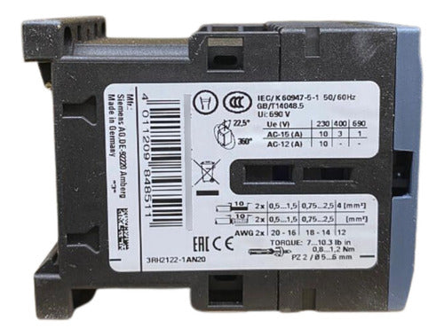 Contator Auxiliar 3rh2122-1an20 220v 2na+2nf Siemens 220v