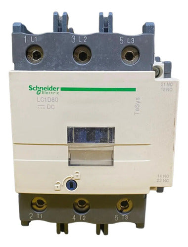 Contator Tripolar 80a 1na+1nf 250vcc Lc1d80ud Schneider 250 Vcc