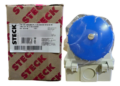 Tomada Sob 3p+t 32a 200/250v 9h Azul Dj Bq Ss4209d Steck Azul